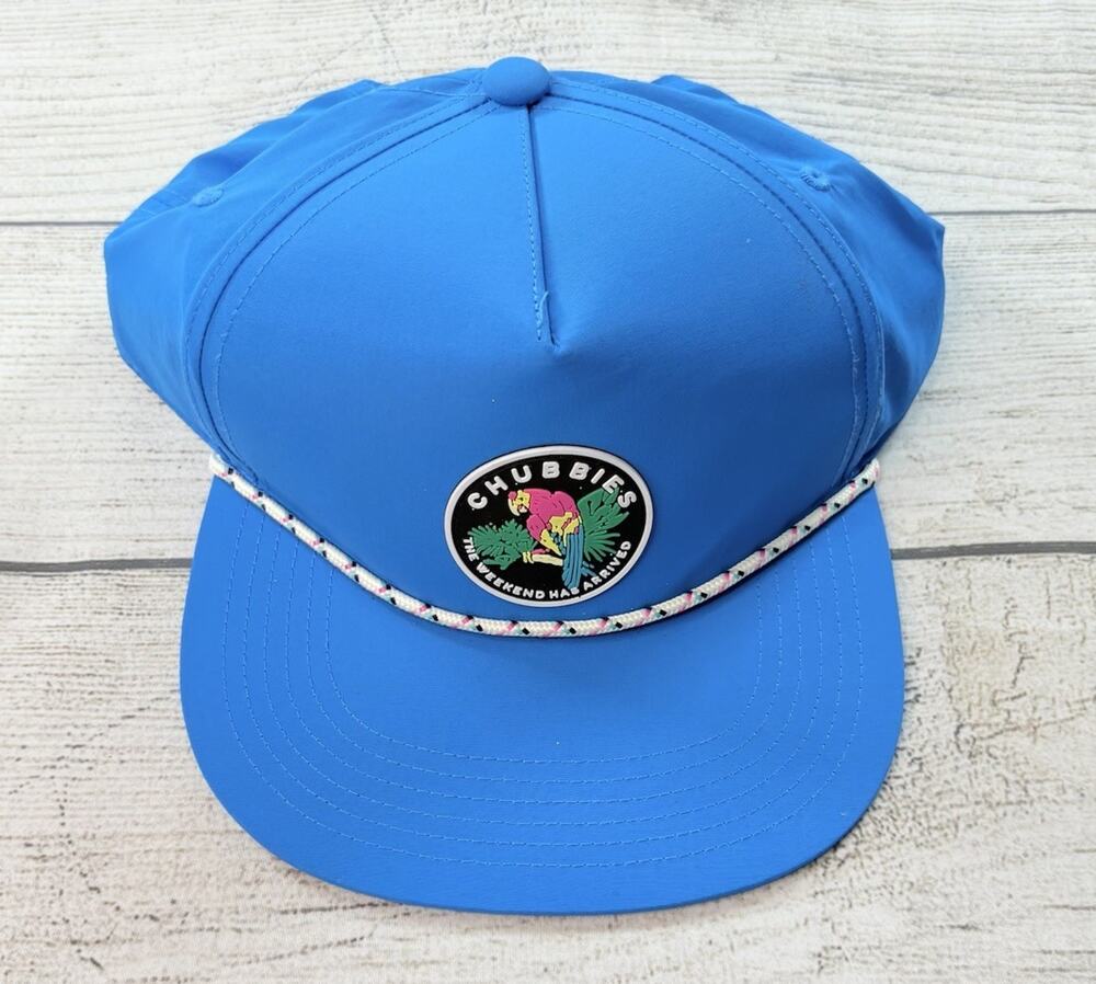 Chubbies Unisex Hat Snapback Parrot The Weekend Has Arrived Bright Blue Retro